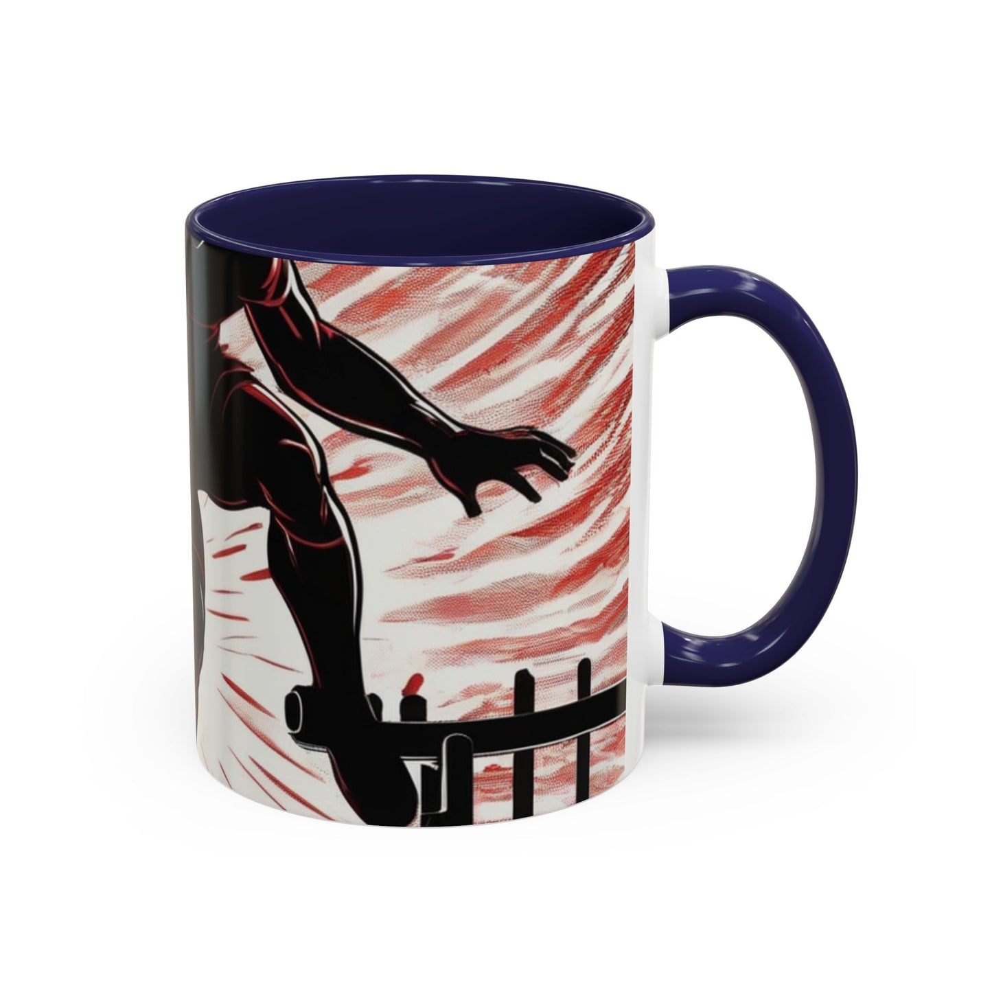 boostlete-recovery-progress-scene-hurdler-halftone-engraved-0212 — Accent Mug 11oz/15oz