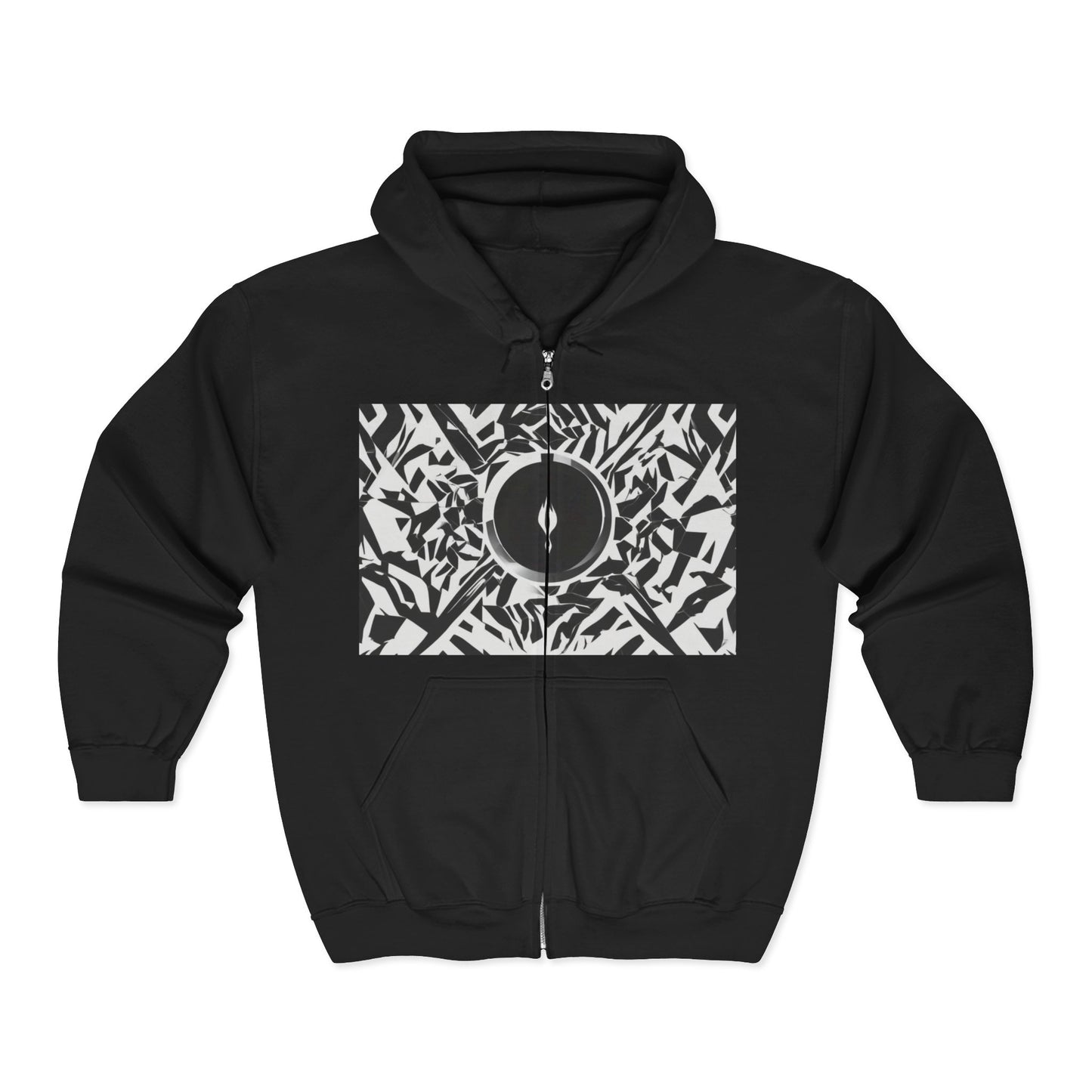 boostlete-am-crew-icon-flame-matte-geometric-0286 — Unisex Heavy Blend Full-Zip Hooded Sweatshirt