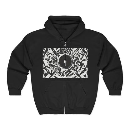 boostlete-am-crew-icon-flame-matte-geometric-0286 — Unisex Heavy Blend Full-Zip Hooded Sweatshirt
