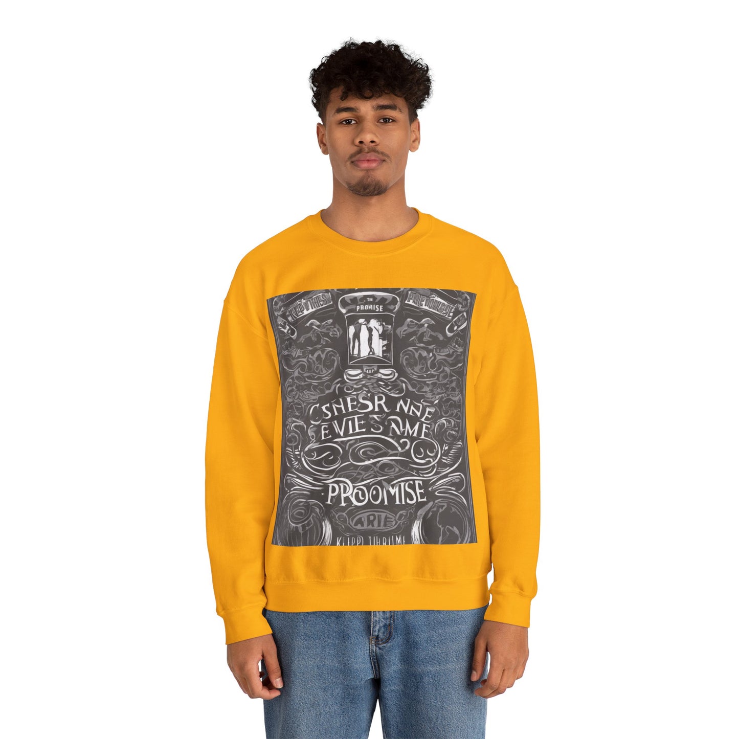 boostlete-boost-mode-type-keep-the-promise-big-monoline-0049 — Unisex Heavy Blend Crewneck (G18000)