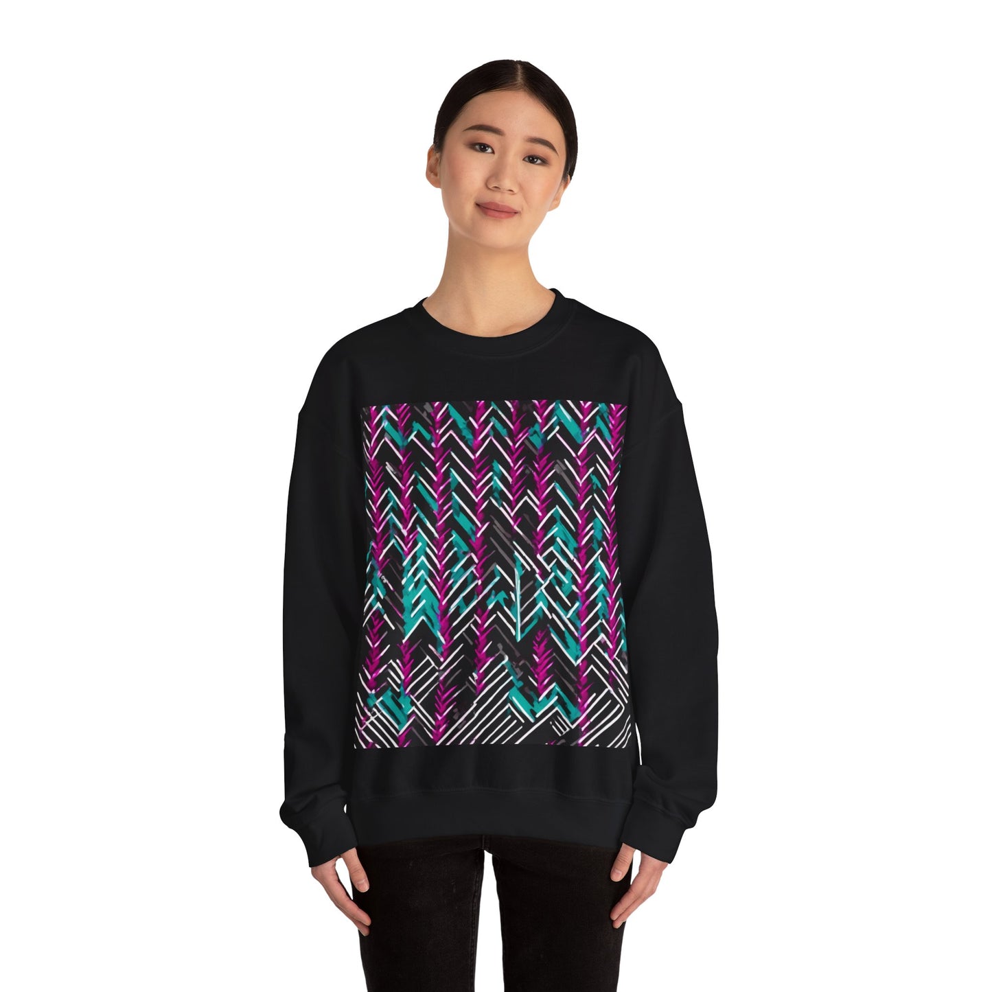 boostlete-recovery-progress-pattern-chevron-retro-0243 — Unisex Heavy Blend Crewneck (G18000)