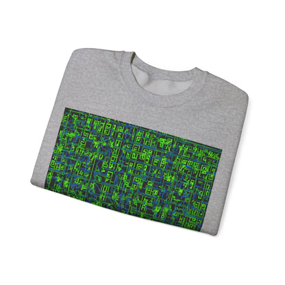 boostlete-mile-by-mile-pattern-plate-number-blueprint-0147 — Unisex Heavy Blend Crewneck Sweatshirt (Gildan)