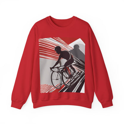 boostlete-boost-mode-scene-cyclist-speed-geometric-0208 — Unisex Heavy Blend Crewneck Sweatshirt (Gildan)