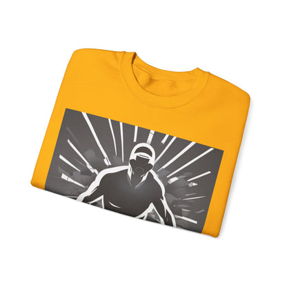 boostlete-iron-intent-scene-sprinter-soft-athletic-0108 — Unisex Heavy Blend Crewneck Sweatshirt (Gildan)