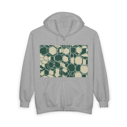 boostlete-iron-intent-pattern-hex-blueprint-0271 — Unisex Heavy Blend Full-Zip Hooded Sweatshirt