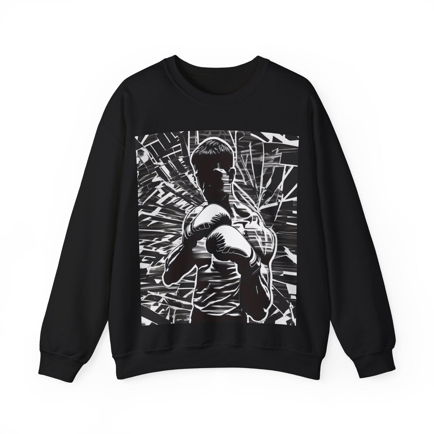 boostlete-boost-mode-scene-boxer-glitch-paper-0084 — Unisex Heavy Blend Crewneck Sweatshirt (Gildan)