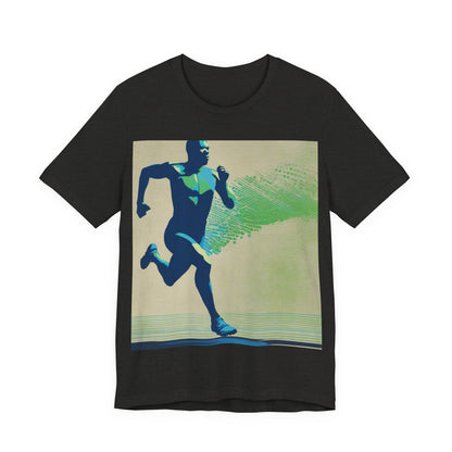 boostlete-am-crew-scene-sprinter-halftone-engraved-0092 — Unisex Jersey Short Sleeve (B+C 3001)