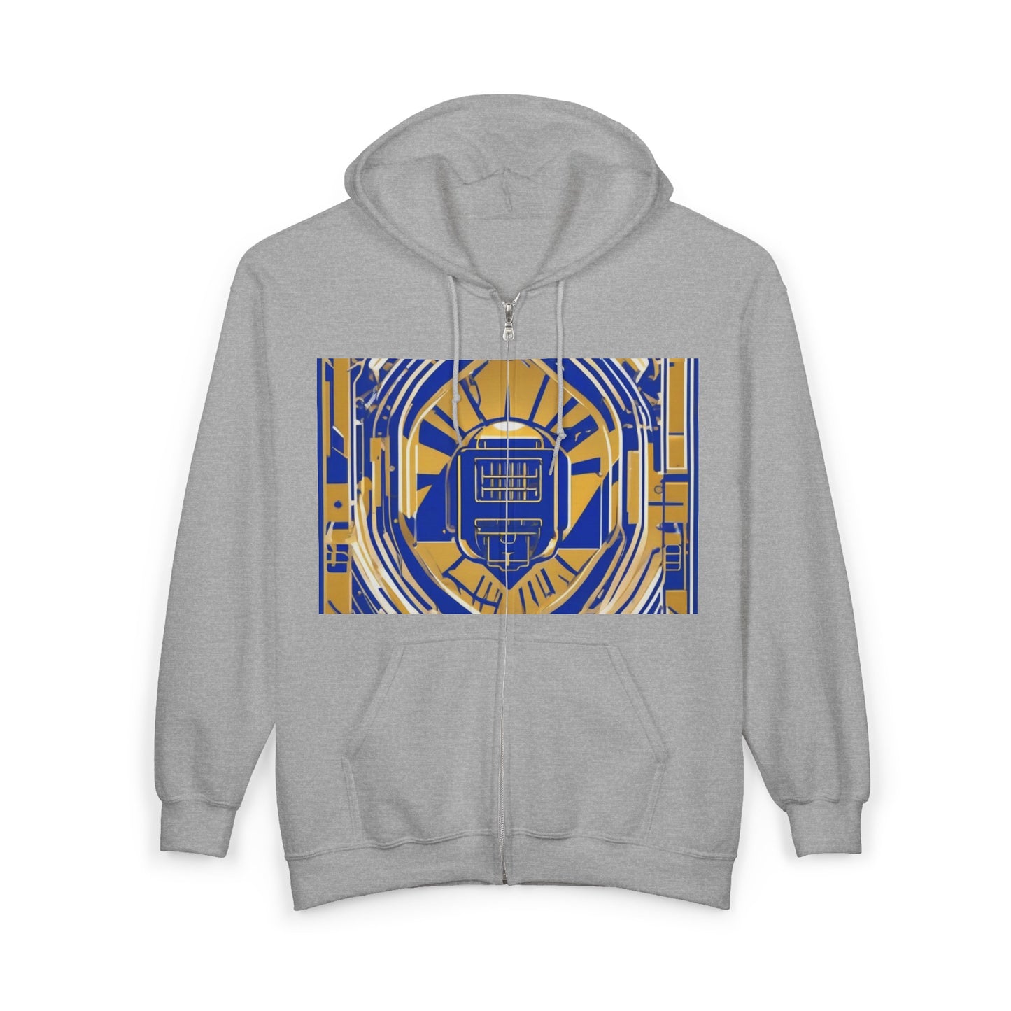 boostlete-mile-by-mile-icon-battery-motion-monoline-0002 — Unisex Heavy Blend Full-Zip Hooded Sweatshirt