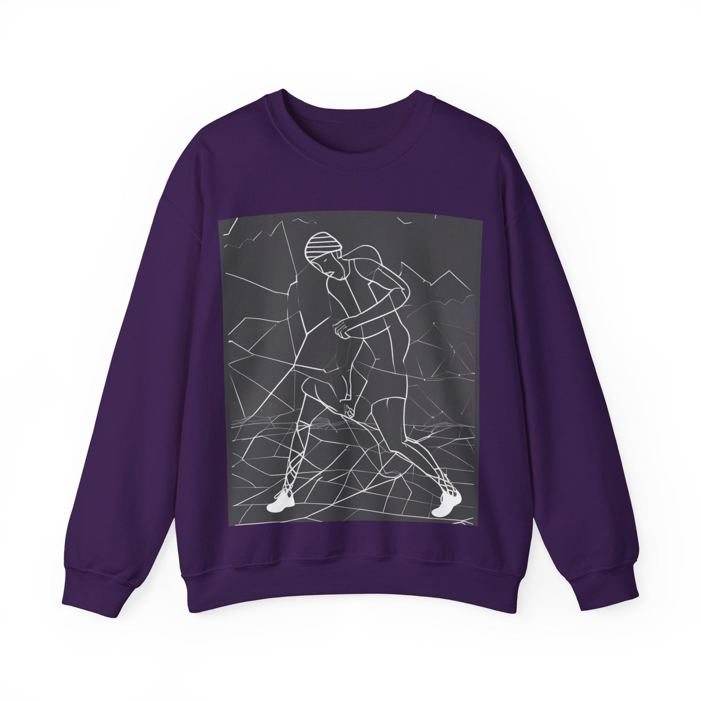 boostlete-pr-season-scene-runner-outline-geometric-1072 — Unisex Heavy Blend Crewneck (G18000)