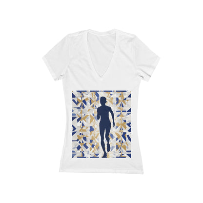 boostlete-recovery-progress-scene-marathoner-matte-geometric-0448 — Women's Deep V-Neck Tee (B+C 6035)