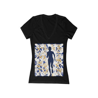 boostlete-recovery-progress-scene-marathoner-matte-geometric-0448 — Women's Deep V-Neck Tee (B+C 6035)