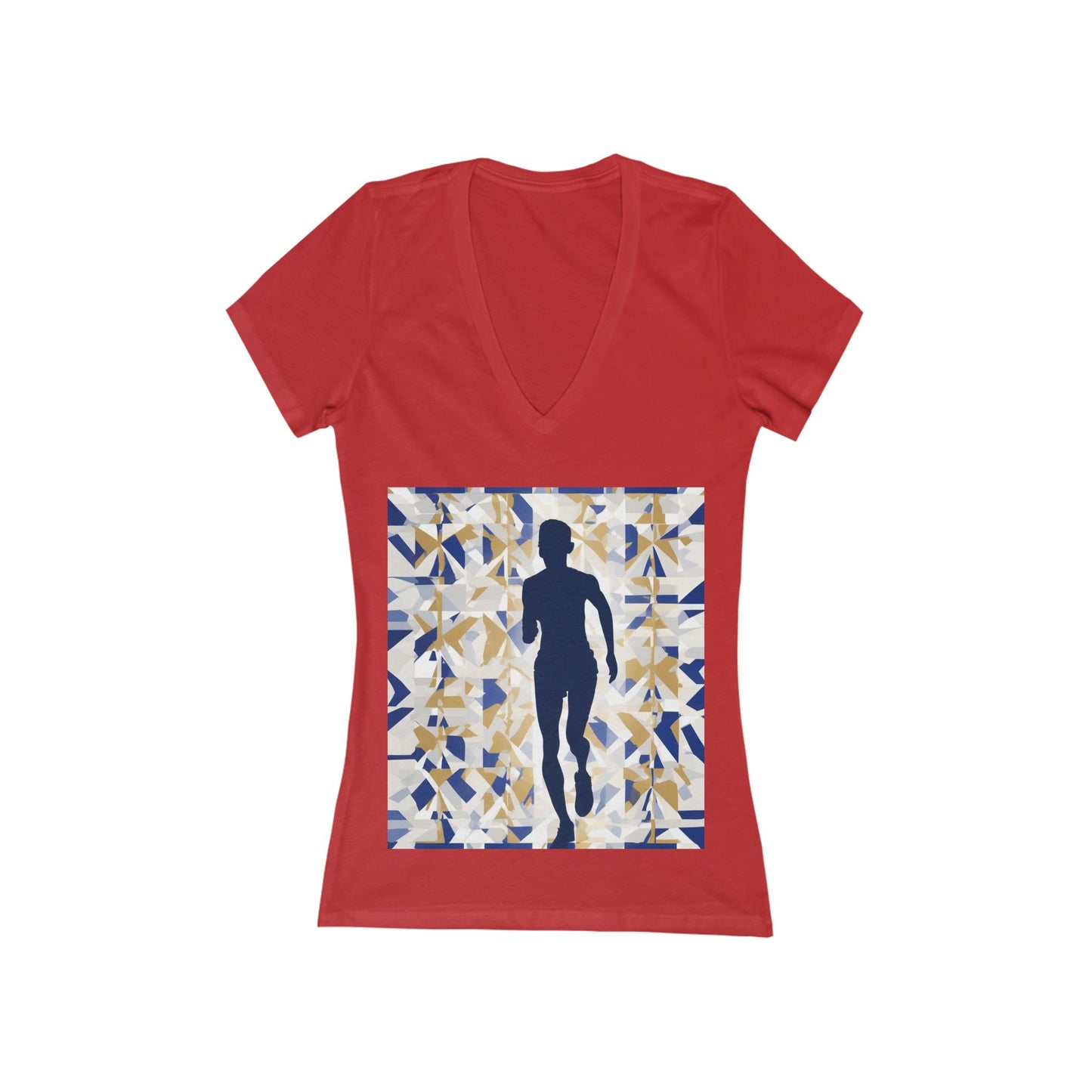 boostlete-recovery-progress-scene-marathoner-matte-geometric-0448 — Women's Deep V-Neck Tee (B+C 6035)