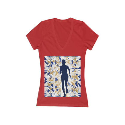 boostlete-recovery-progress-scene-marathoner-matte-geometric-0448 — Women's Deep V-Neck Tee (B+C 6035)