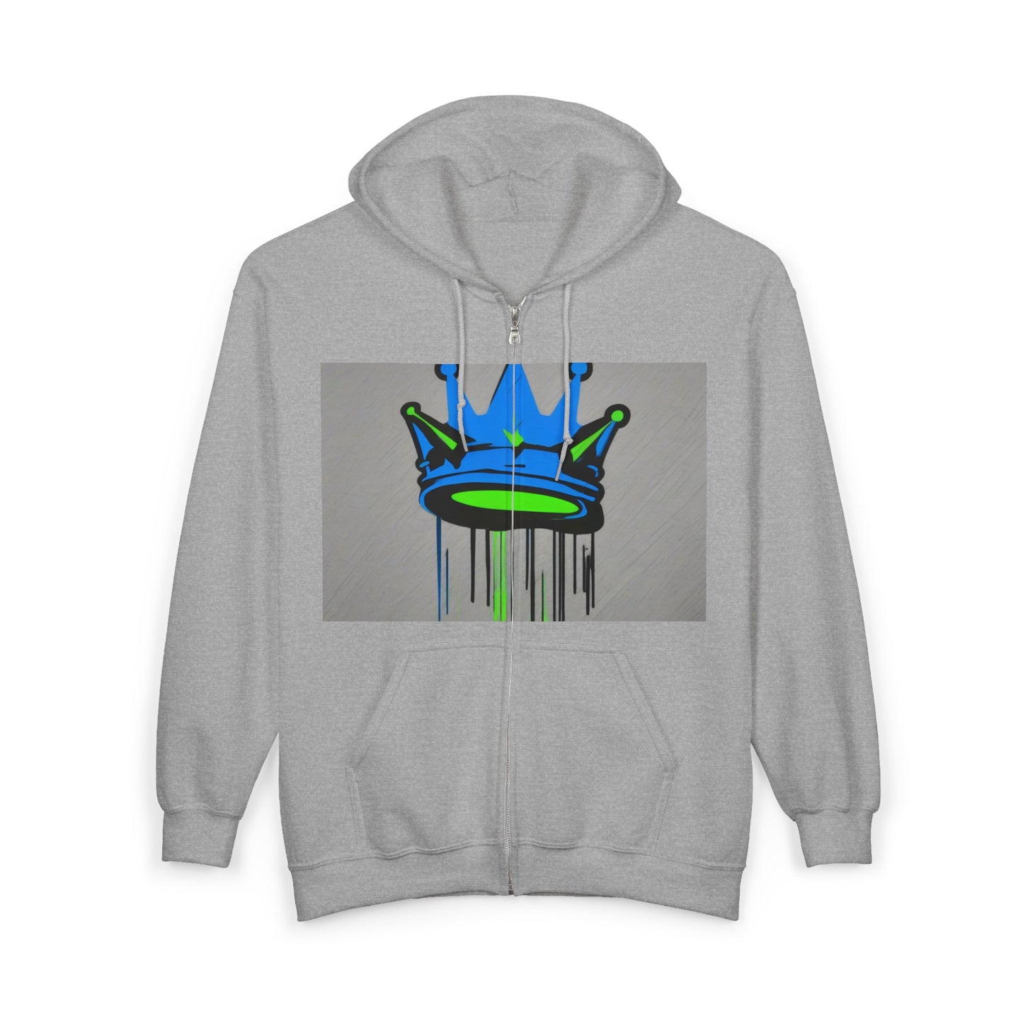 boostlete-mile-by-mile-icon-crown-matte-industrial-0162 — Unisex Heavy Blend Full-Zip Hooded Sweatshirt