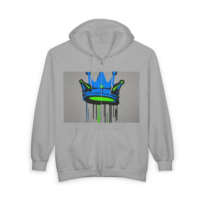 boostlete-mile-by-mile-icon-crown-matte-industrial-0162 — Unisex Heavy Blend Full-Zip Hooded Sweatshirt