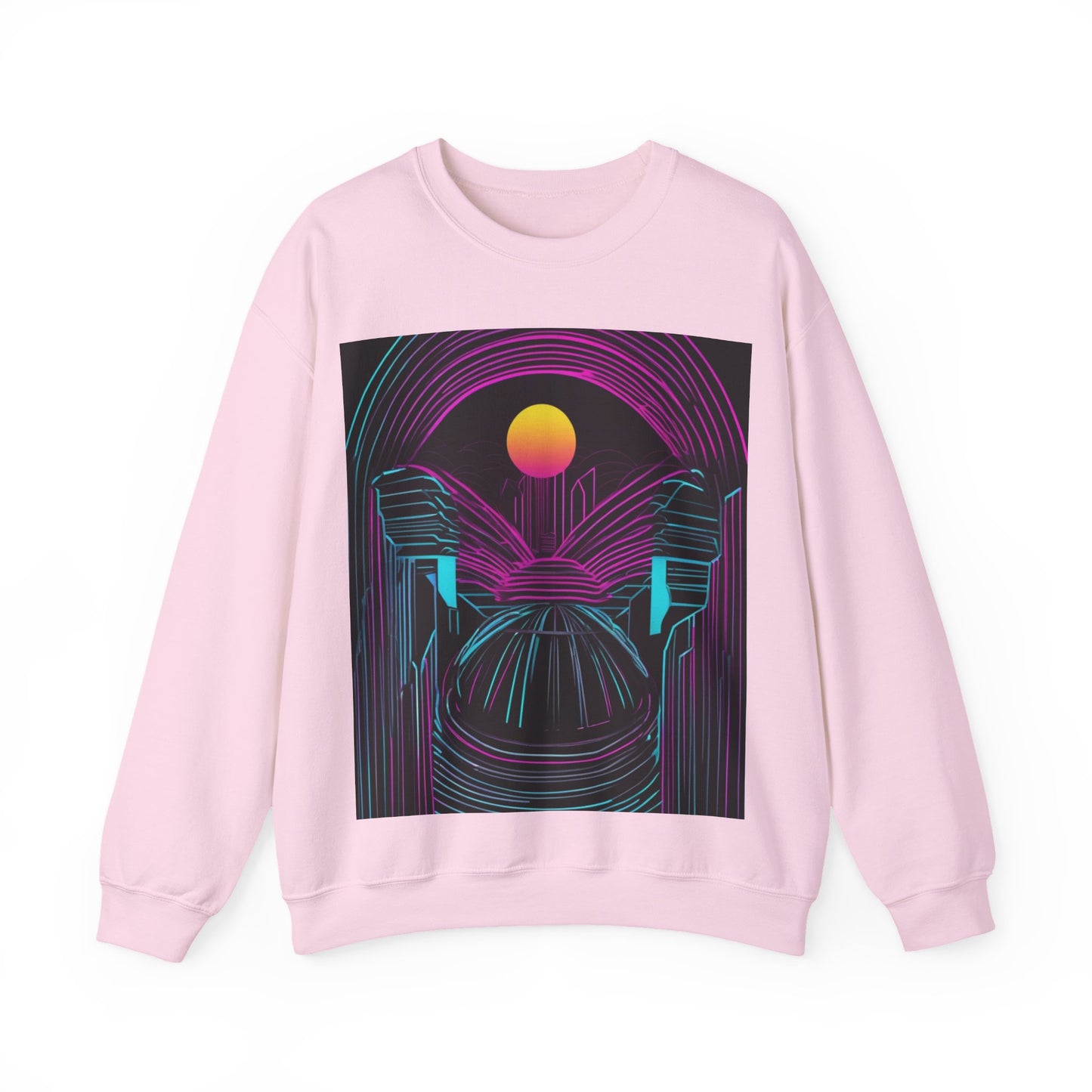 boostlete-rise-grind-icon-sunrise-motion-paper-0962 — Unisex Heavy Blend Crewneck (G18000)