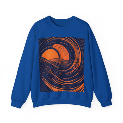 boostlete-rise-grind-icon-sunrise-speed-line-art-0202 — Unisex Heavy Blend Crewneck Sweatshirt (Gildan)