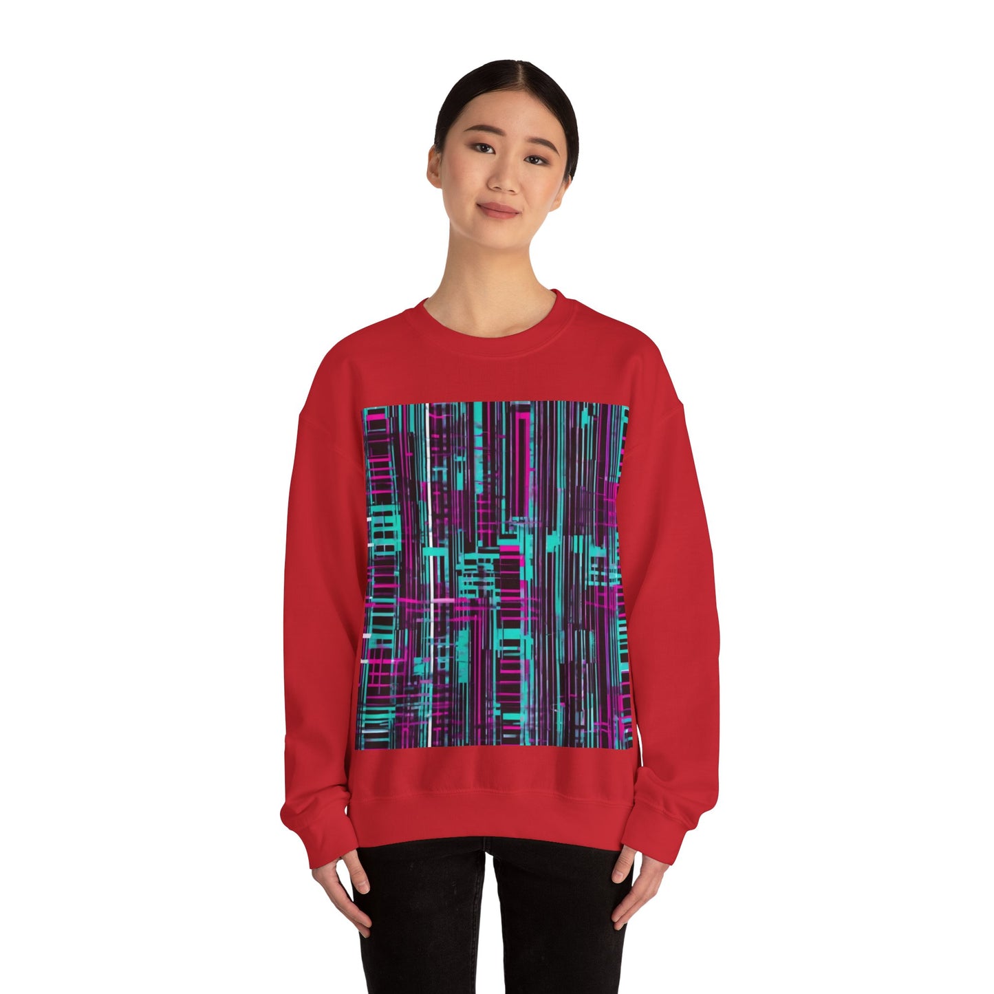 boostlete-field-day-pattern-barcode-retro-0275 — Unisex Heavy Blend Crewneck Sweatshirt (Gildan)