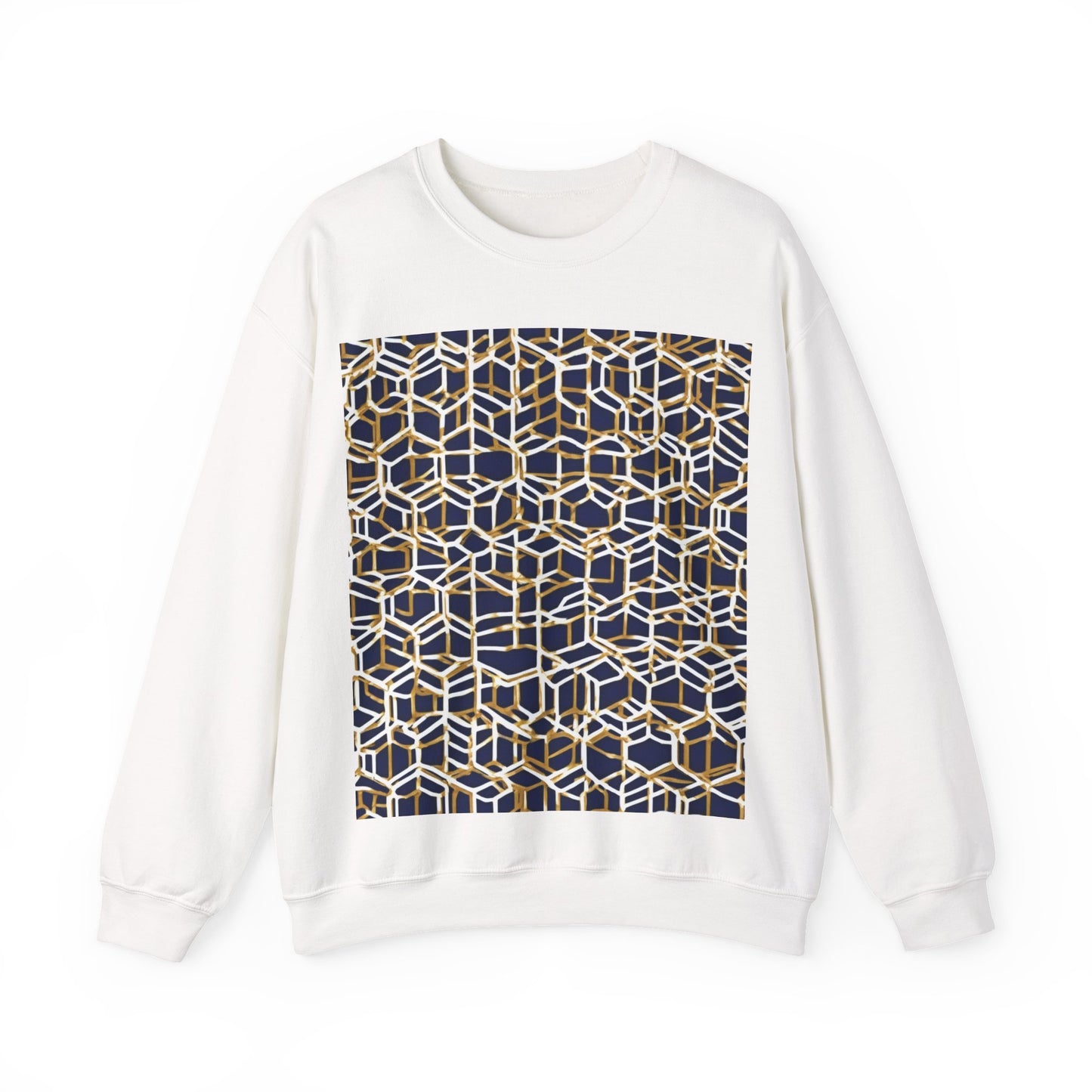 boostlete-am-crew-pattern-hex-industrial-0131 — Unisex Heavy Blend Crewneck Sweatshirt (Gildan)