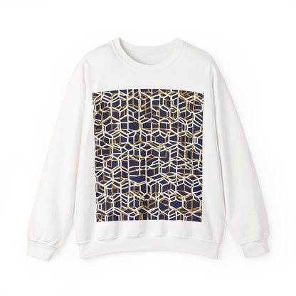 boostlete-am-crew-pattern-hex-industrial-0131 — Unisex Heavy Blend Crewneck Sweatshirt (Gildan)