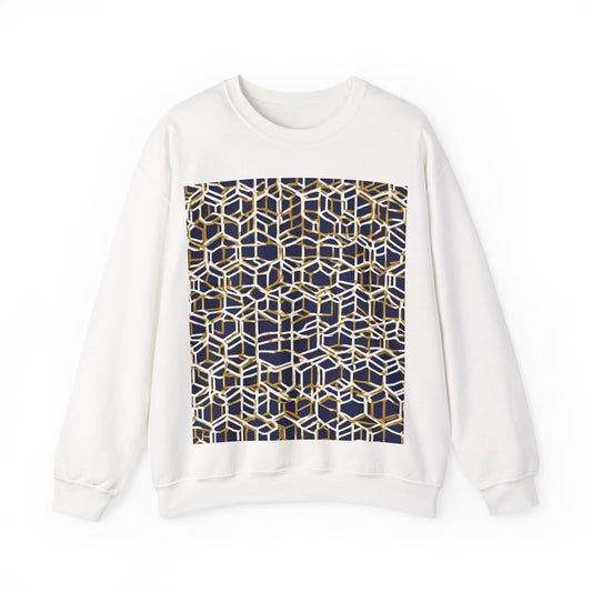 boostlete-am-crew-pattern-hex-industrial-0131 — Unisex Heavy Blend Crewneck Sweatshirt (Gildan)
