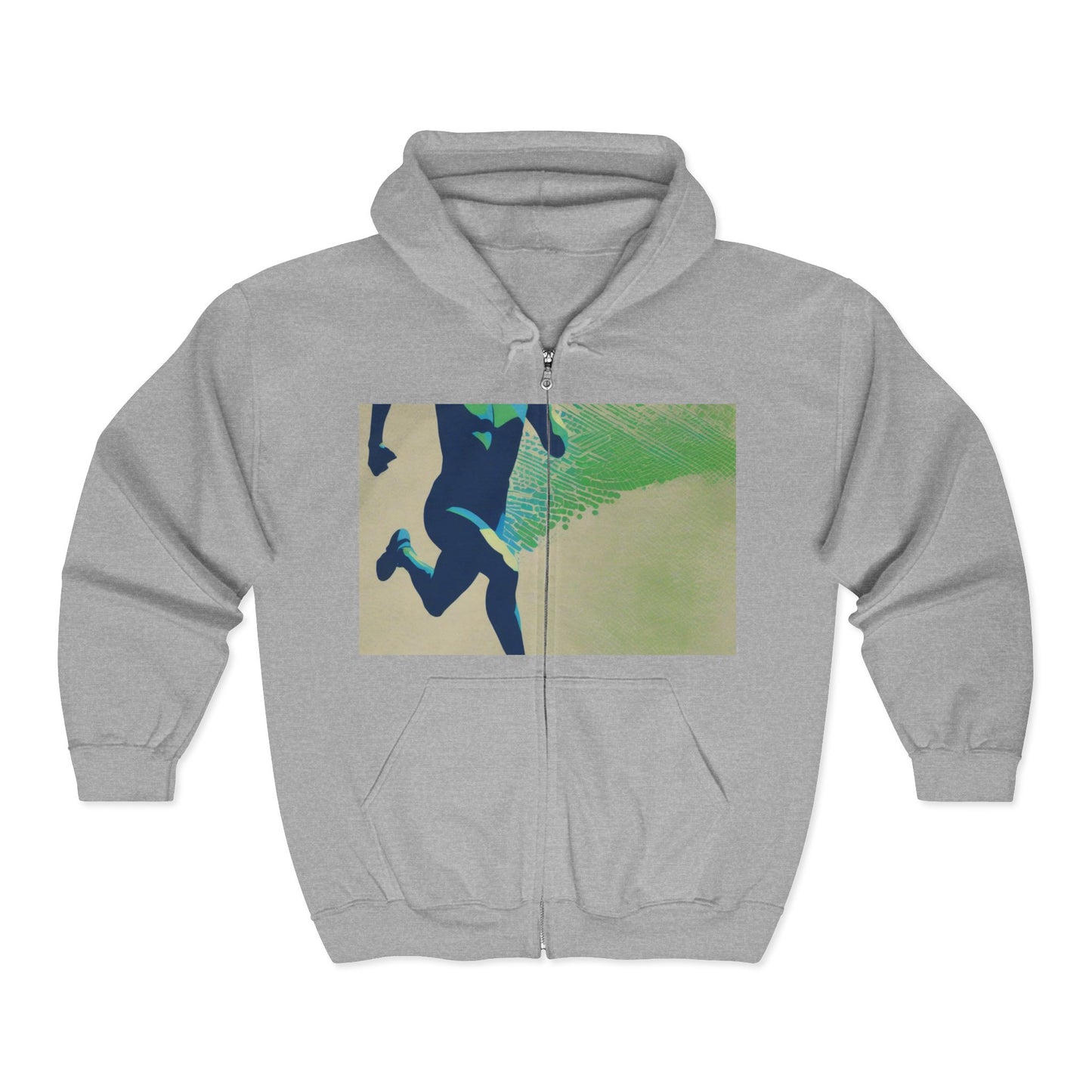 boostlete-am-crew-scene-sprinter-halftone-engraved-0092 — Unisex Heavy Blend Full-Zip Hooded Sweatshirt