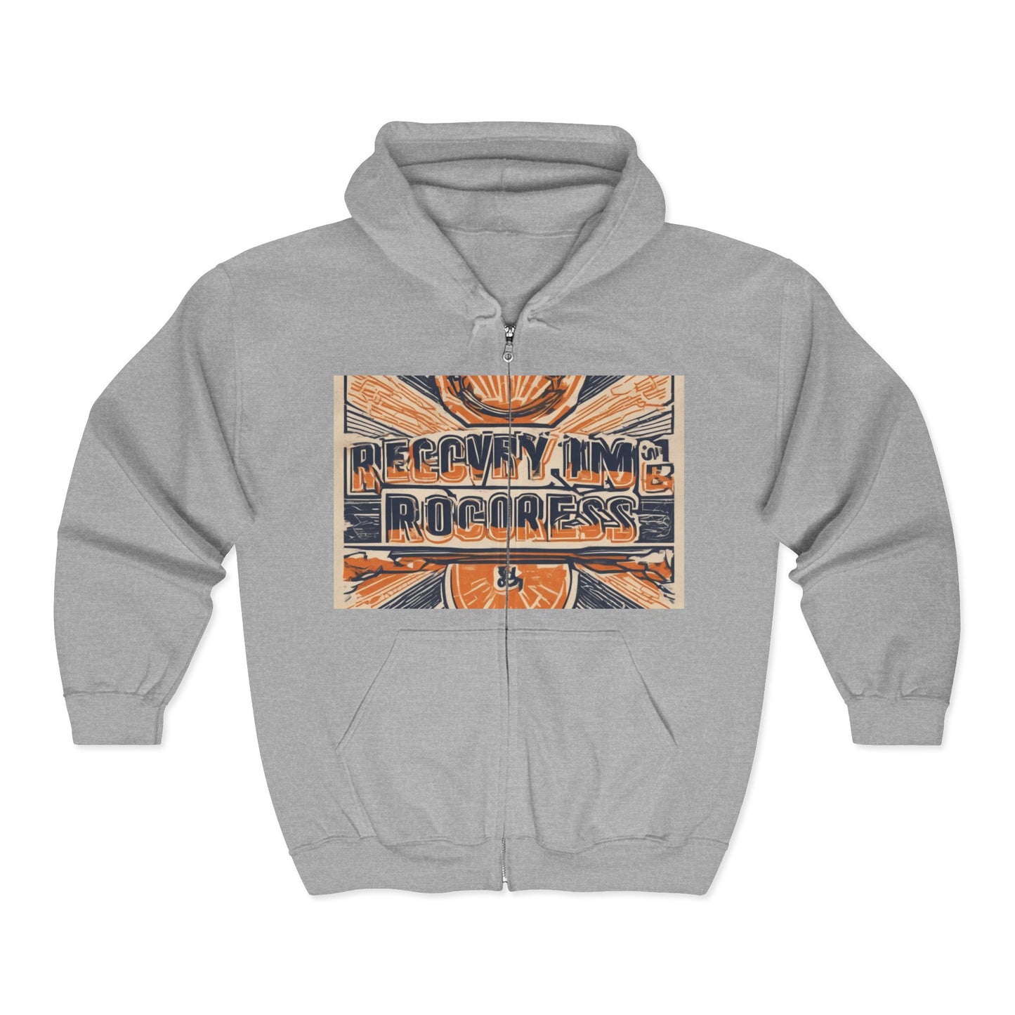 boostlete-boost-mode-type-recovery-progress-outline-over-solid-badge-0161 — Unisex Heavy Blend Full-Zip Hooded Sweatshirt