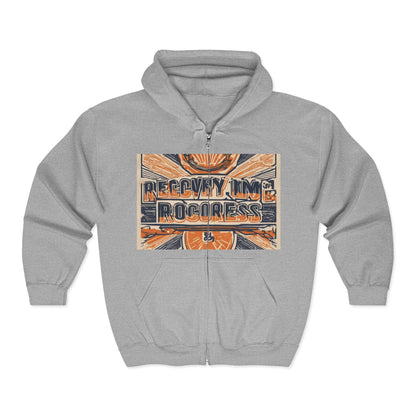 boostlete-boost-mode-type-recovery-progress-outline-over-solid-badge-0161 — Unisex Heavy Blend Full-Zip Hooded Sweatshirt