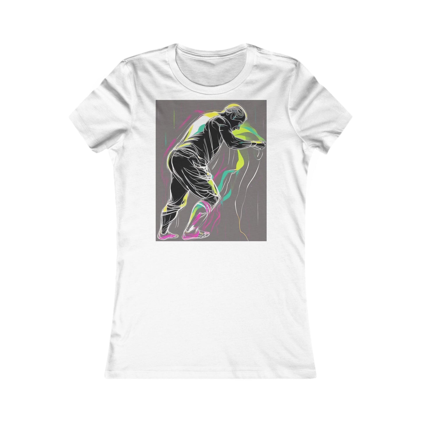 boostlete-iron-intent-scene-athlete-neon-monoline-0140 — Women's Favorite Tee (B+C 6004)