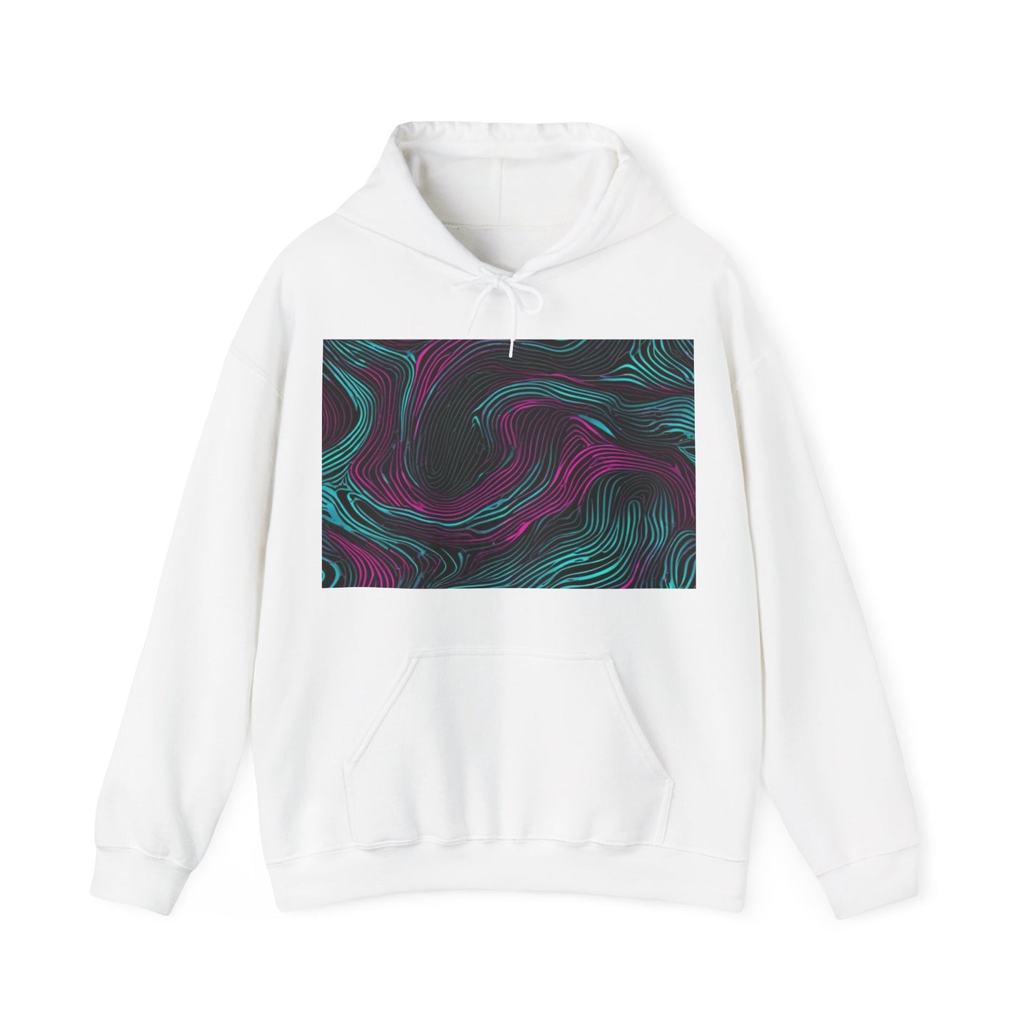 boostlete-am-crew-pattern-topographic-monoline-0075 — Unisex Heavy Blend Hooded Sweatshirt (Gildan)