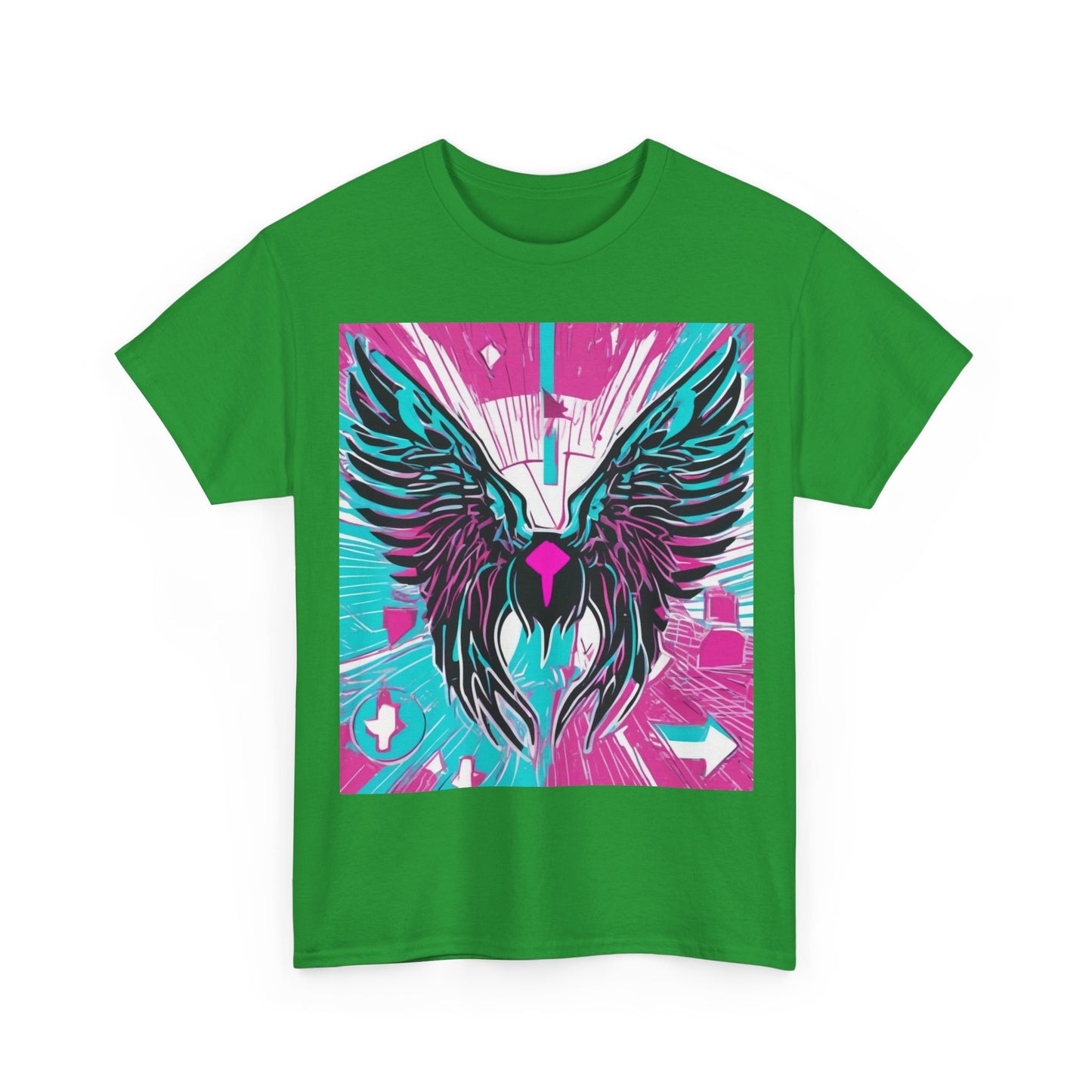 boostlete-am-crew-icon-wings-outline-line-art-0282 — Unisex Heavy Cotton Tee (Gildan 5000)