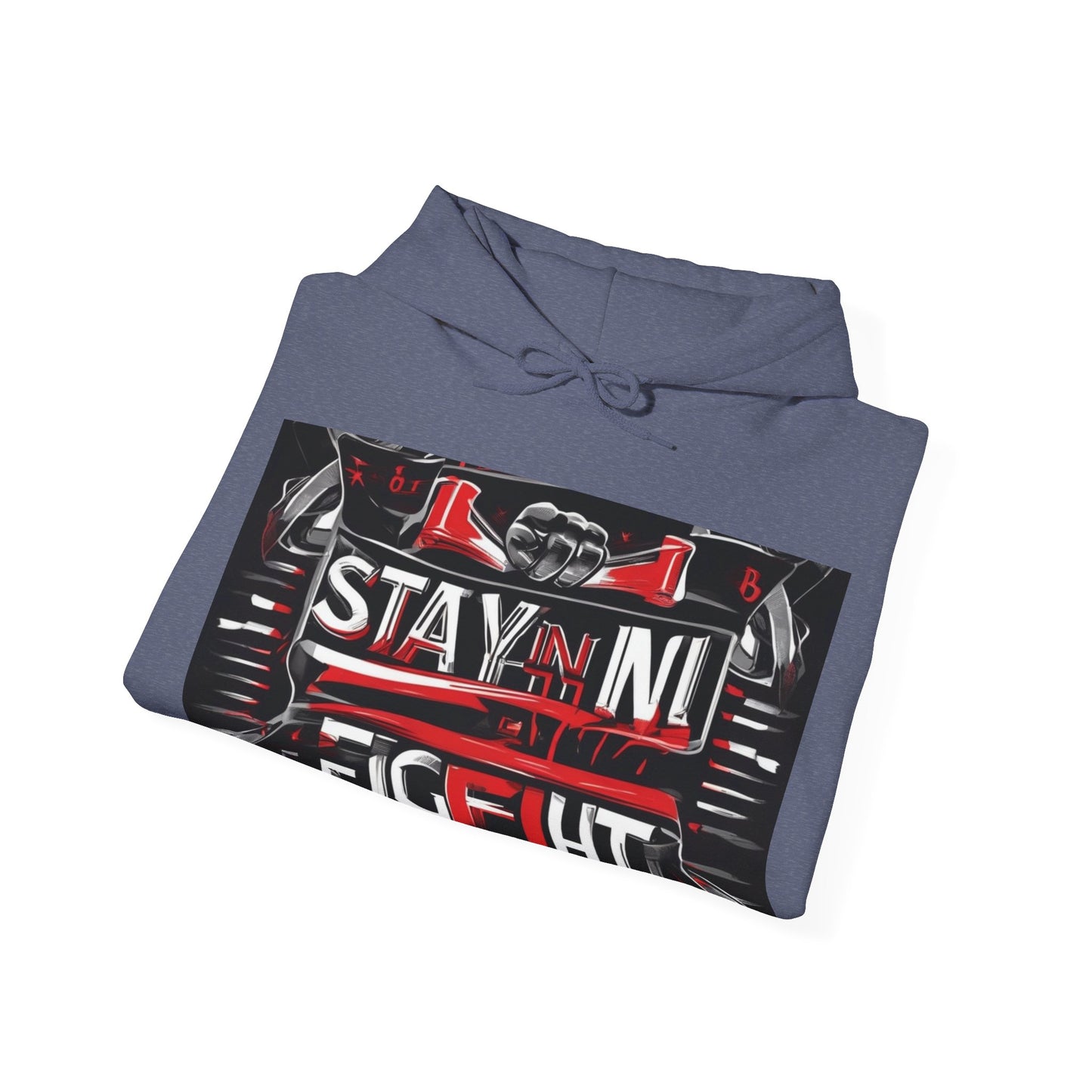 boostlete-rise-grind-type-stay-in-the-fight-banner-retro-1441 — Unisex Heavy Blend Hoodie (G18500)