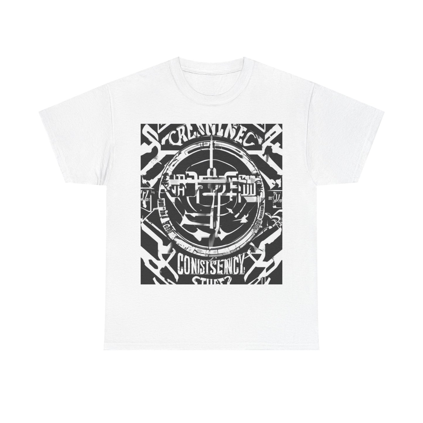 boostlete-am-crew-type-consistency-is-the-flex-centered-industrial-0137 — Unisex Heavy Cotton Tee (Gildan 5000)