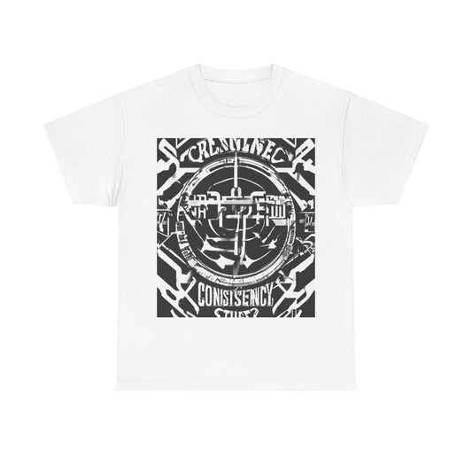 boostlete-am-crew-type-consistency-is-the-flex-centered-industrial-0137 — Unisex Heavy Cotton Tee (Gildan 5000)