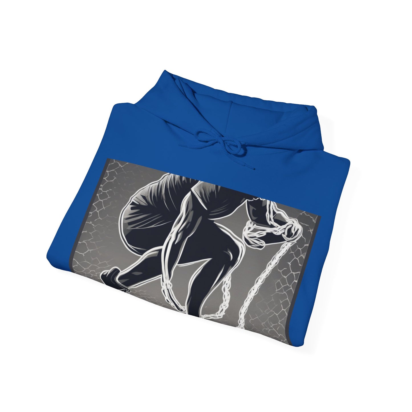 boostlete-recovery-progress-scene-runner-halftone-engraved-0068 — Unisex Heavy Blend Hooded Sweatshirt (Gildan)