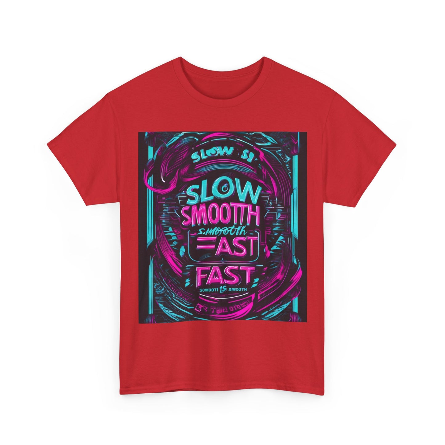 boostlete-recovery-progress-type-slow-is-smooth-smooth-is-fast-banner-engraved-0181 — Unisex Heavy Cotton Tee (Gildan 5000)