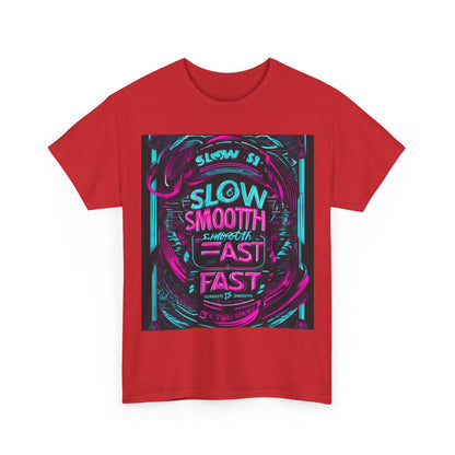 boostlete-recovery-progress-type-slow-is-smooth-smooth-is-fast-banner-engraved-0181 — Unisex Heavy Cotton Tee (Gildan 5000)