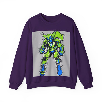 boostlete-quiet-power-type-boost-mode-on-outline-over-solid-modern-0741 — Unisex Heavy Blend Crewneck (G18000)