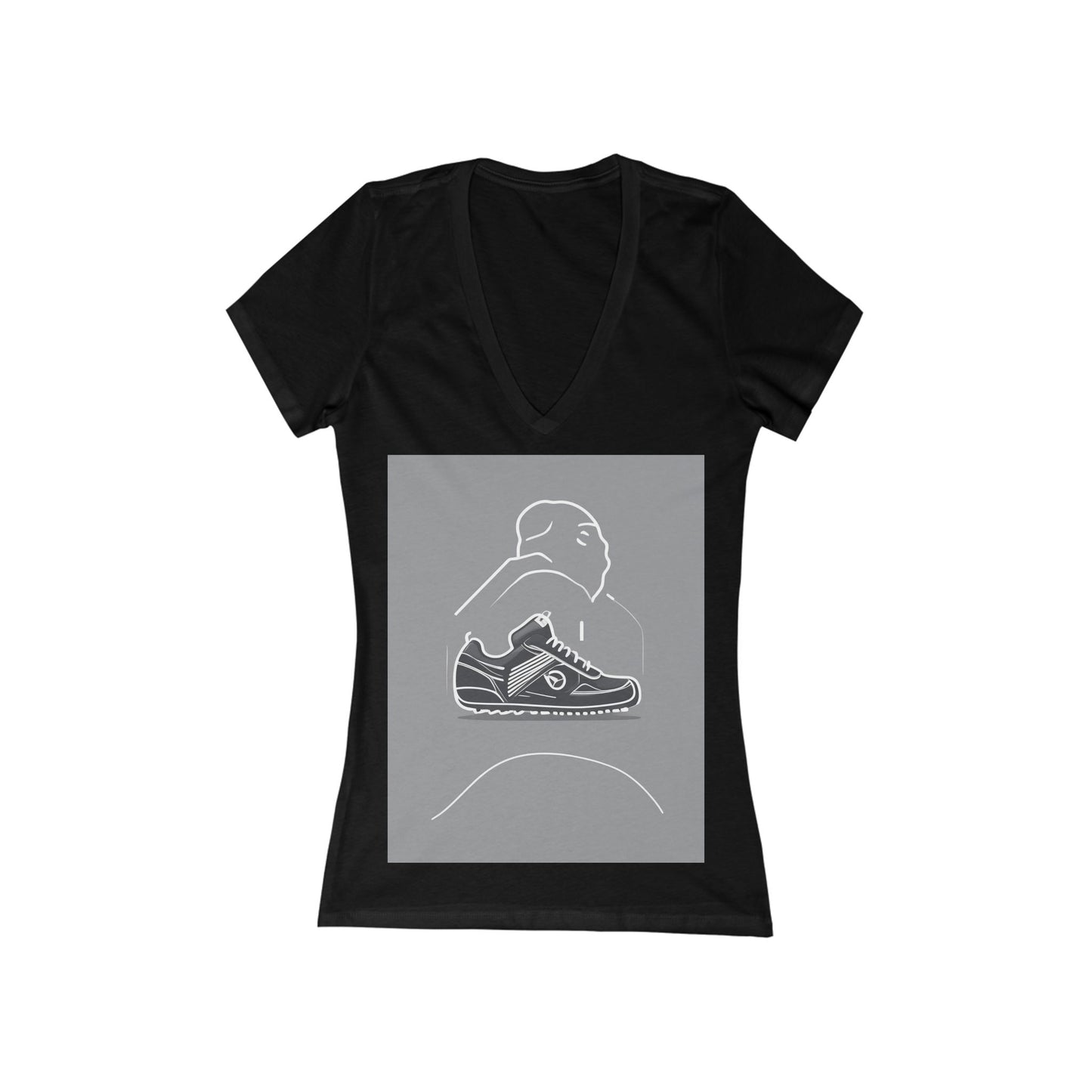 boostlete-boost-mode-icon-sneaker-offset-vector-0166 — Women's Deep V-Neck Tee (B+C 6035)