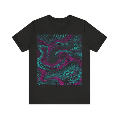 boostlete-am-crew-pattern-topographic-monoline-0075 — Unisex Jersey Short Sleeve (B+C 3001)