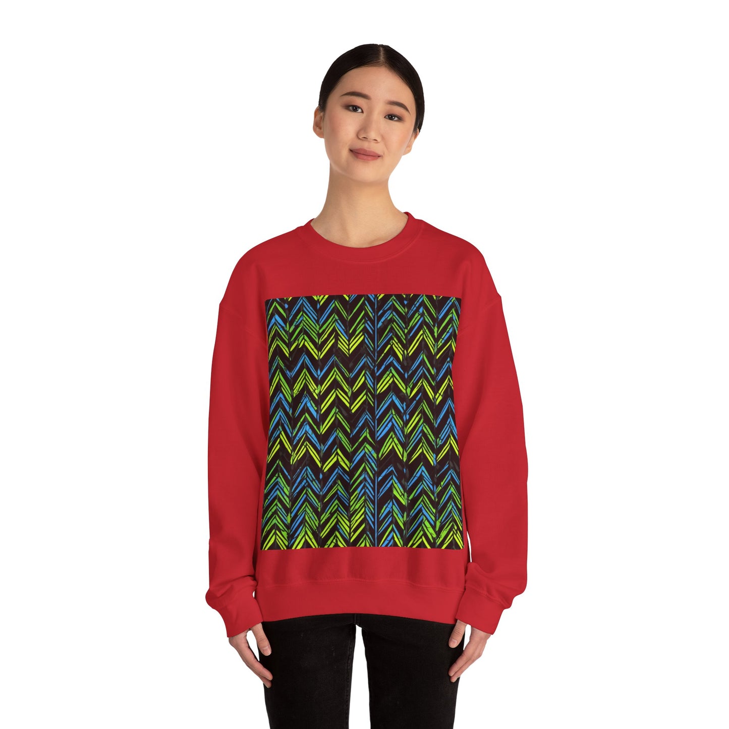 boostlete-mile-by-mile-pattern-chevron-monoline-0051 — Unisex Heavy Blend Crewneck Sweatshirt (Gildan)