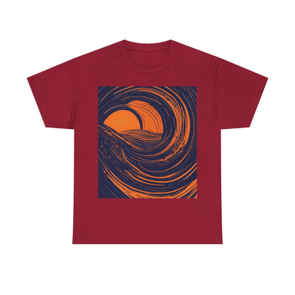 boostlete-rise-grind-icon-sunrise-speed-line-art-0202 — Unisex Heavy Cotton Tee (Gildan 5000)