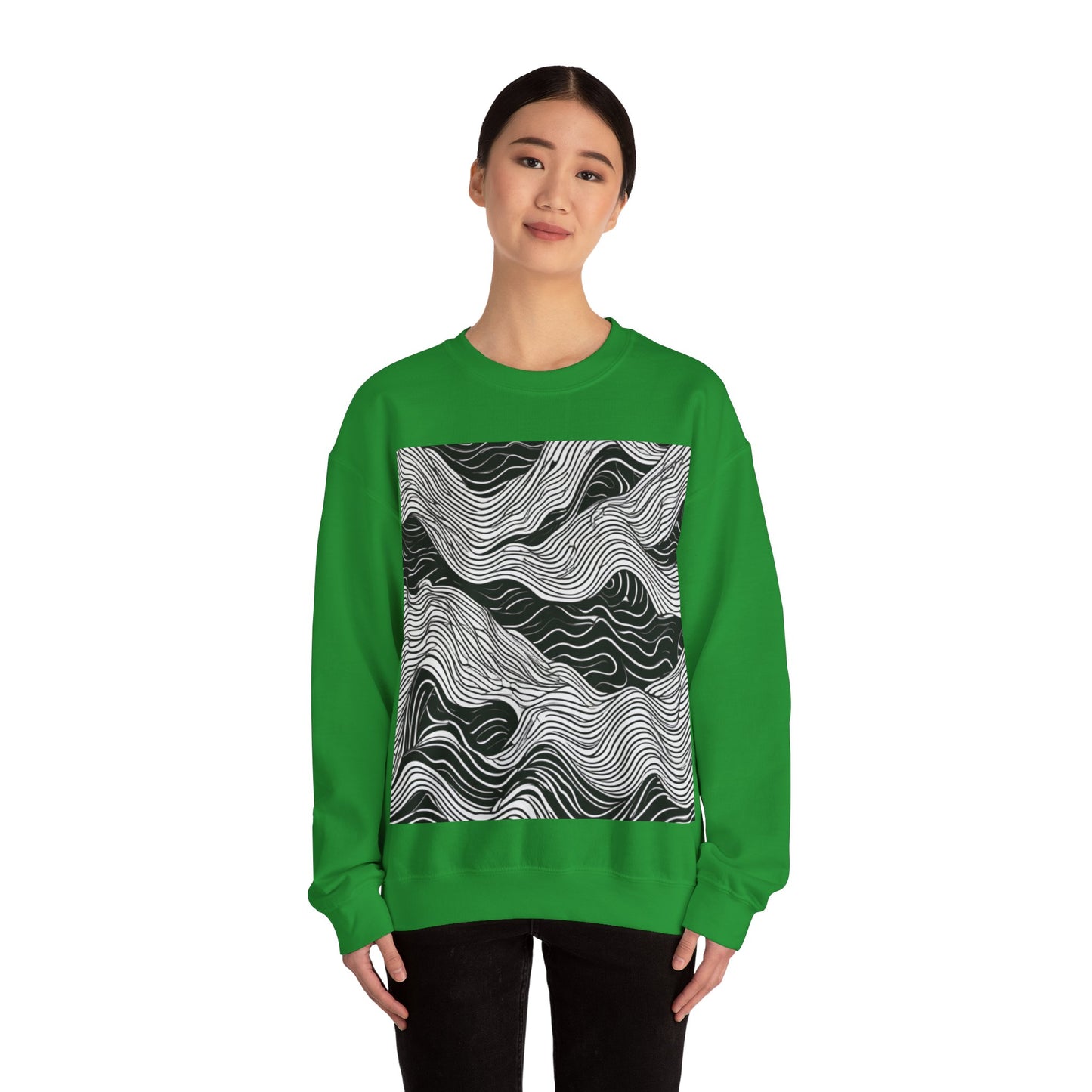 boostlete-field-day-pattern-topographic-line-art-0239 — Unisex Heavy Blend Crewneck Sweatshirt (Gildan)