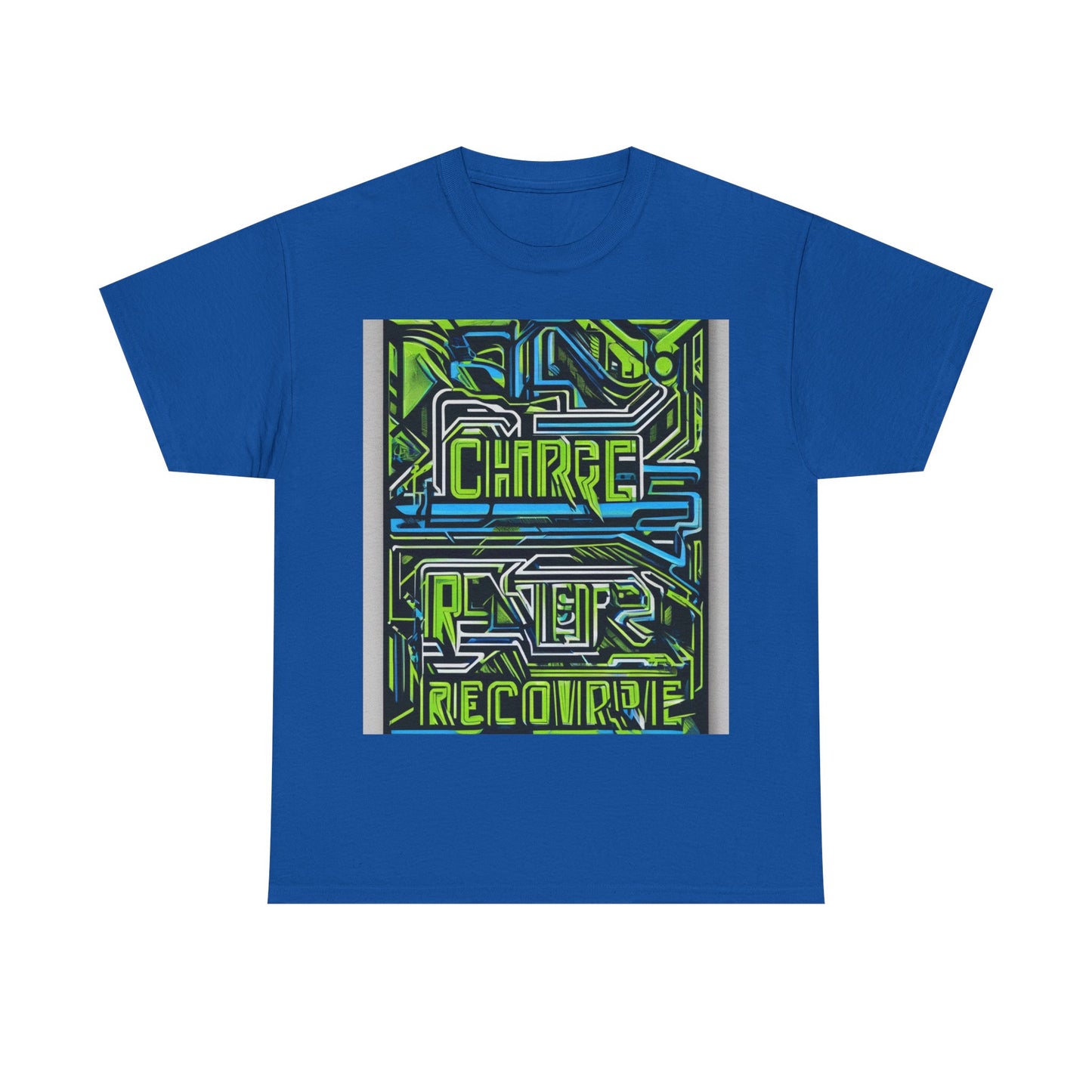 boostlete-pr-season-type-charge-train-recover-outline-over-solid-geometric-0129 — Unisex Heavy Cotton Tee (Gildan 5000)