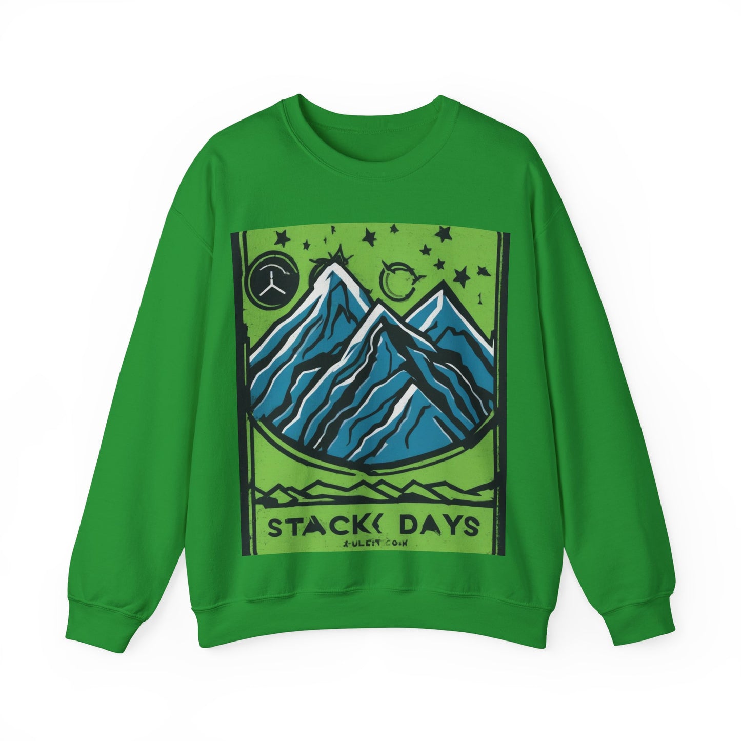 boostlete-pr-season-icon-mountain-grainy-badge-0154 — Unisex Heavy Blend Crewneck Sweatshirt (Gildan)