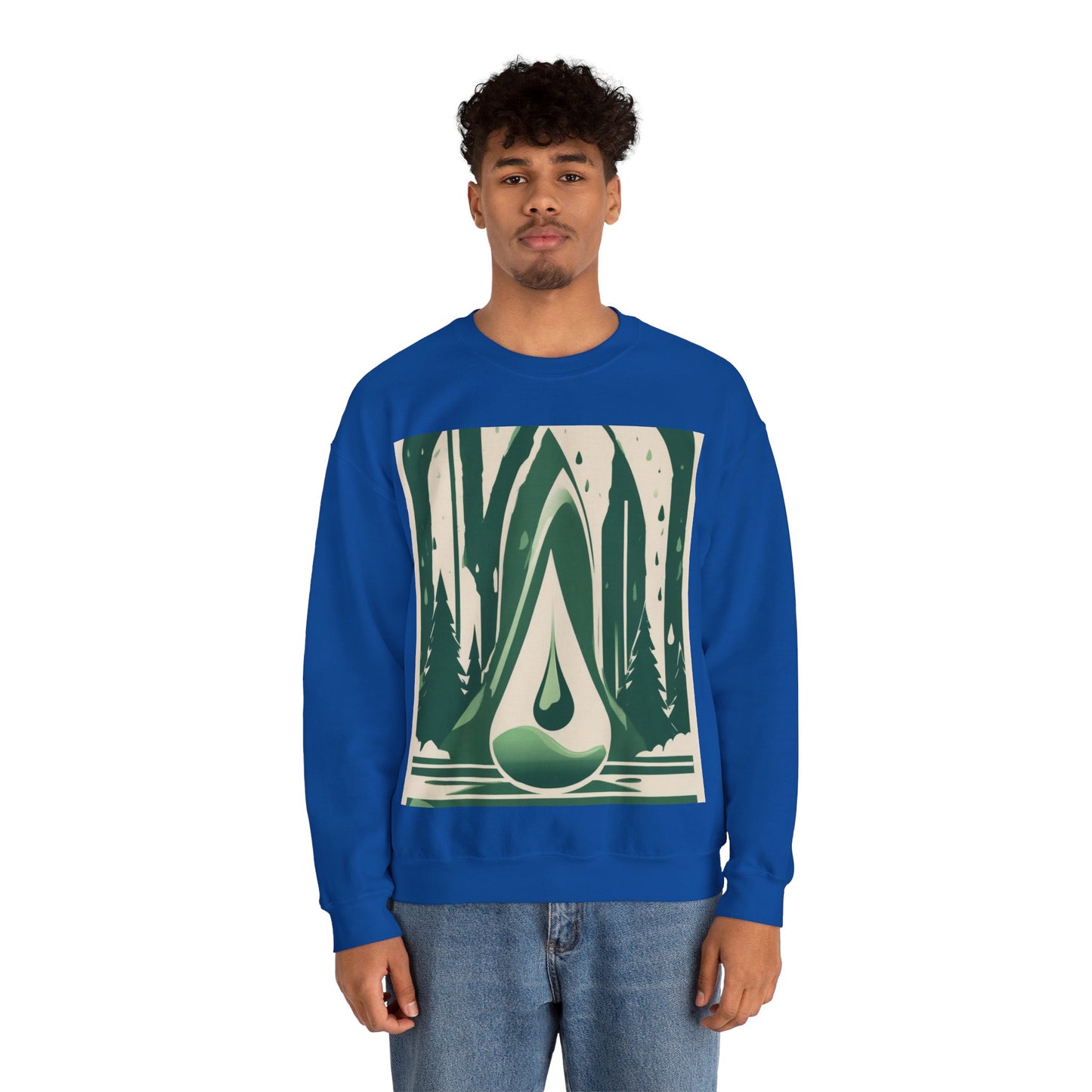 boostlete-quiet-power-icon-water-glitch-retro-0186 — Unisex Heavy Blend Crewneck (G18000)
