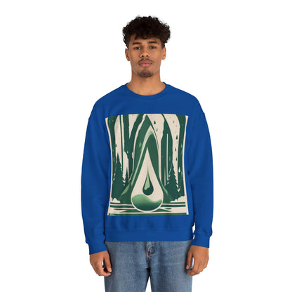 boostlete-quiet-power-icon-water-glitch-retro-0186 — Unisex Heavy Blend Crewneck (G18000)