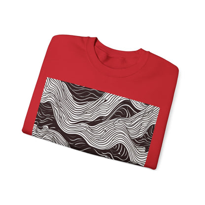 boostlete-field-day-pattern-topographic-line-art-0239 — Unisex Heavy Blend Crewneck Sweatshirt (Gildan)