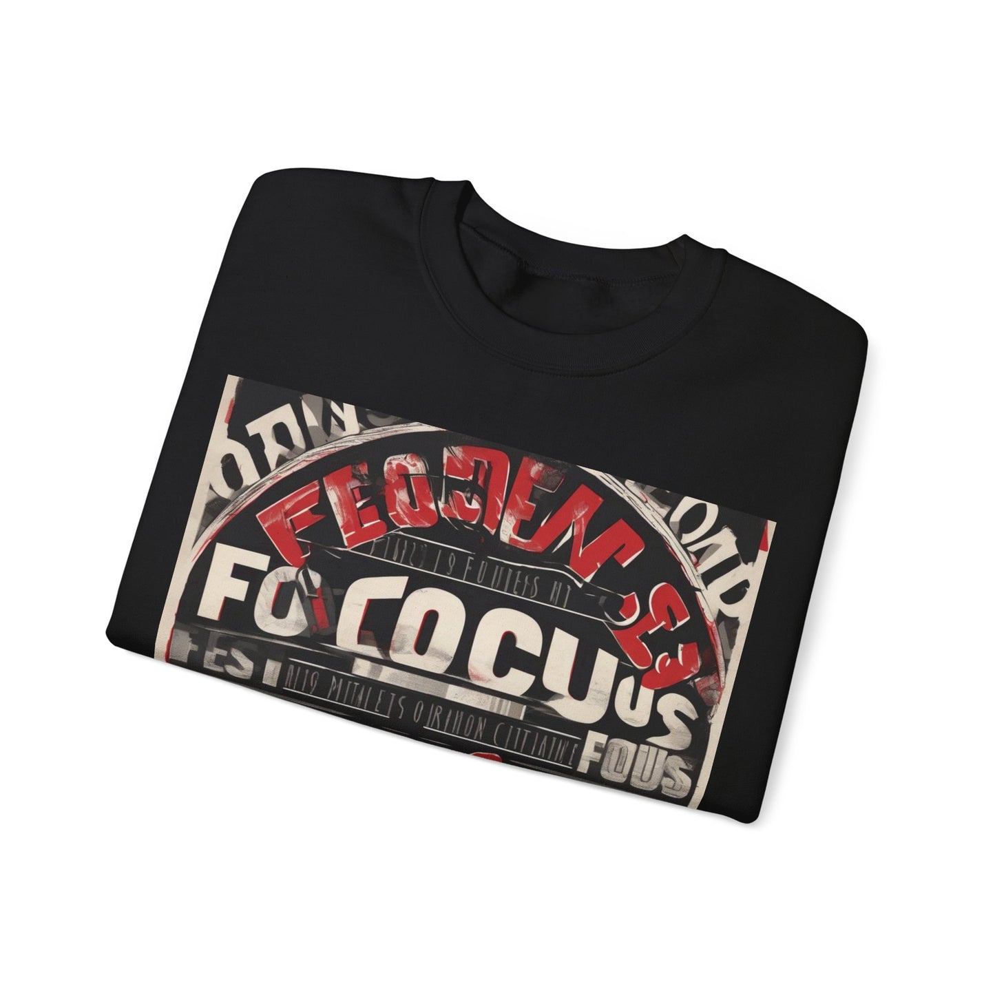 boostlete-mile-by-mile-type-focus-over-feelings-split-retro-0841 — Unisex Heavy Blend Crewneck (G18000)