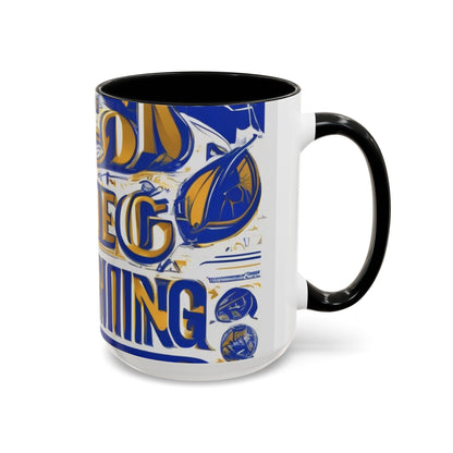 boostlete-am-crew-type-own-the-morning-outline-over-solid-vector-0429 — Accent Mug 11/15oz